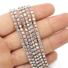 ALEXCRAFT 10 Yard Crystal Rhinestone Chain for Crafts Fringe Trim Diamond Jewellery Making Craft