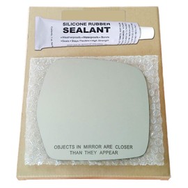 Mirror Glass Replacement + Silicone Adhesive for 1998-2007 Lexus LX470 Passenger Side - Fits Self Dimming Mirror Option (1999 2000 2001 2002 2003 2004 2005 2006 98 99 00 01 02 03 04 05 06 07)