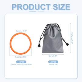 YELARXI Patella Band Silicone Knee Band, Patellar Tendon Support Strap with Storage Bag Fit for Knee Pain Ease Basketball Running Hiking Soccer Sports - (2 Set, Orange)