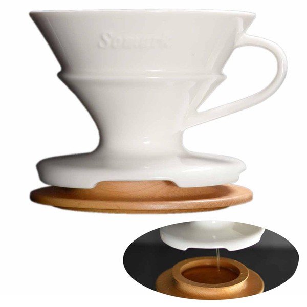 Somark Fine Ceramic Pour Over Coffee Maker (Dripper) V60#2 Cone