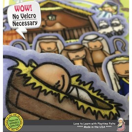 Birth of Jesus Felt Story Set | 15 PRECUT & Ready to Play Durable Felt Pieces for Preschool Learning, Reusable Felt Board Stories by Playtime Felts