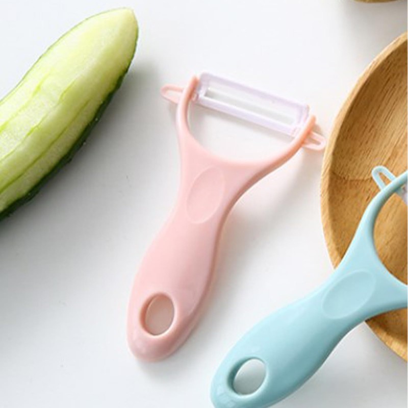 Kitchen Fruit Peeler, Ceramic Vegetable Peeler with Comfortable Grip for