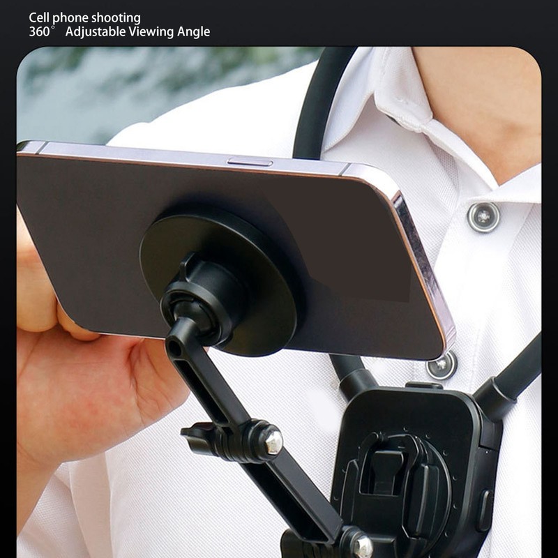 Phone Neck Holder Magnetic POV 360° Adjustable Anti Shaking Automatic