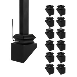 AAqq Decor 12-Pack Iron Baluster Shoes Square Railing Shoes Stair Spindles for Staircase Slant Shoes with Screw for Use with 1/2 Inch Staircase Balusters(A-Bevel-12)