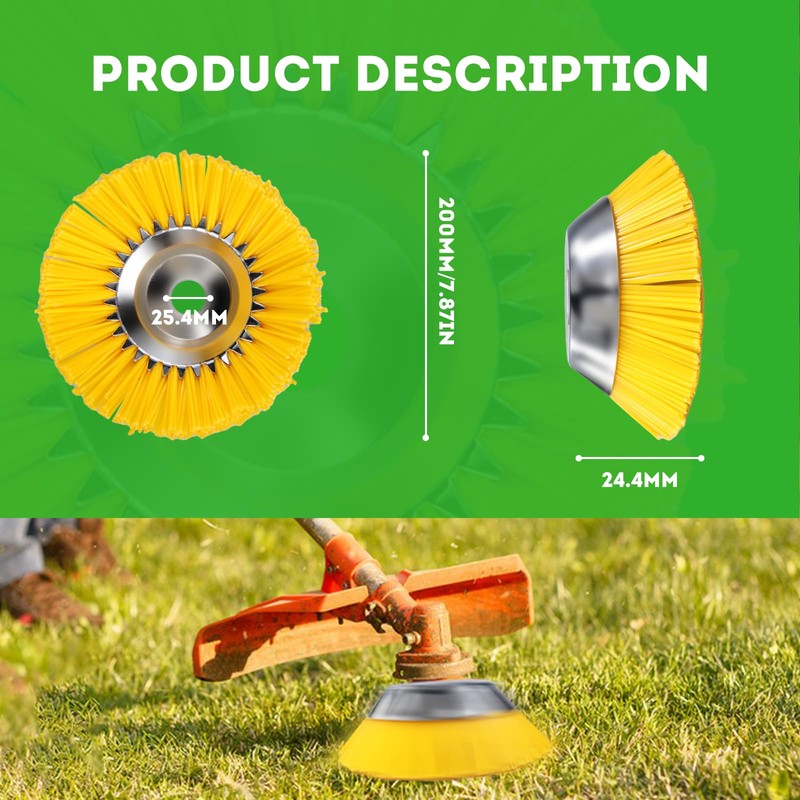 LADAMI 8''Strimmer Head,Nylon Grass Strimmer Cutter Head,Universal Strimmer Wire Brush