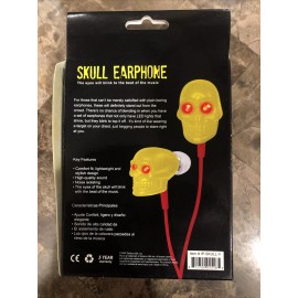 iHip Skull Earphone Eyes Flash Red LED Noise Isolating High Quality Sound 3.5mm