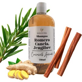 Champú Romero, Canela y Jengibre para crecimiento acelerado del cabello y Anticaída, Ayuda a Reducir la Caída y Estimula el Crecimiento Capilar hasta un 200%. Cabello sano, largo y fuerte desde la raiz. (480)