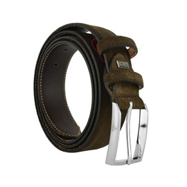 Navigare Suede Belt for Men and Women Genuine Leather Made in Italy Can Be Shortened 3.5 cm High, moro head