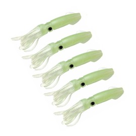 Mimilure Soft Luminous Octopus Trolling Saltwater Bait Squid Skirt Fishing Lures Glow in Dark,4.13inch