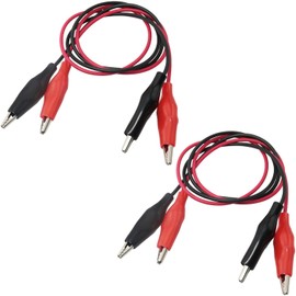 LRONG 4PCS Crocodile Alligator Clips Test Leads Set Multimeter Test Leads Set Double-end Clamp Electrical Cable Connector Wire Circuit Experiment, 50cm (2 red and 2 Black)