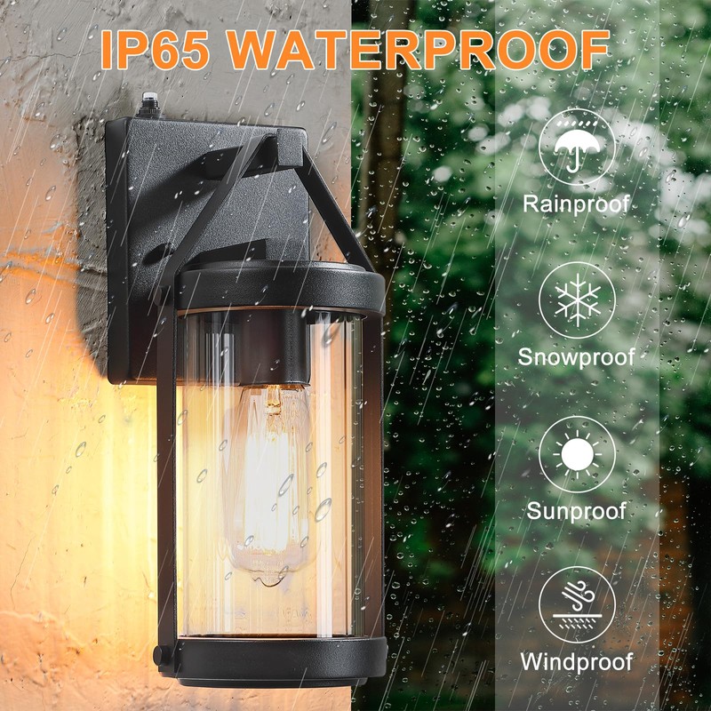 LONEDRUID 2 Pack Dusk to Dawn Sensor Outdoor Wall Sconce
