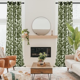 XTMYI Olive Green Curtains 108 Inches Long for Living Room 2 Panels Sheer for Living Room Window,Forest Green