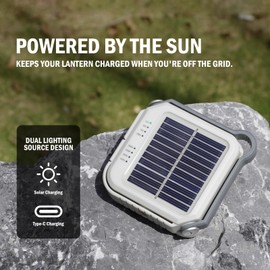 WARSUN Long-Lasting Rechargeable Camping Lantern 1000 Lumens, 6000mAh Portable LED Light with Solar Charging, Up to 48 Hours Runtime for Camping, Outdoor Work, and Emergency Lighting