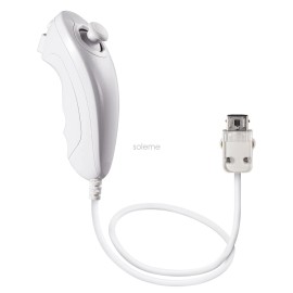 Unbranded 2 in 1 Motion Plus Remote Controller + Nunchuck Set for Wii & Wii U Video Game - White Nunchuck