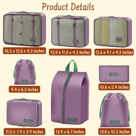 8 Set Packing Cubes for Travel Suitcase Organizer Bags Luggage Packing Cubes Set Travel Essentials Accessories Gifts for Women