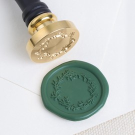 UNIQOOO Garden Wreath Wild Floral Wax Seal Stamp | Botanical Garland Stamp Perfect for Wedding Invitation, Cards, Tags, Envelope, Snail Mail, Gift Wrap, Wine Package,Bullet Journal DIY Project