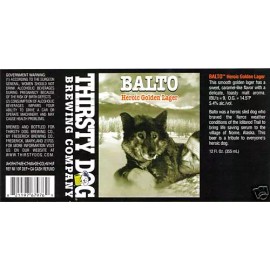 Thirsty Dog Brewing Co. BALTO BEER bottle LABEL Unused Siberian Husky Leonard Seppala Image Togo