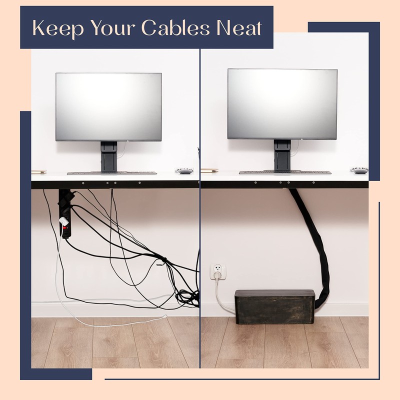 Large Cable Management Box - Cable Organizer Box and Power
