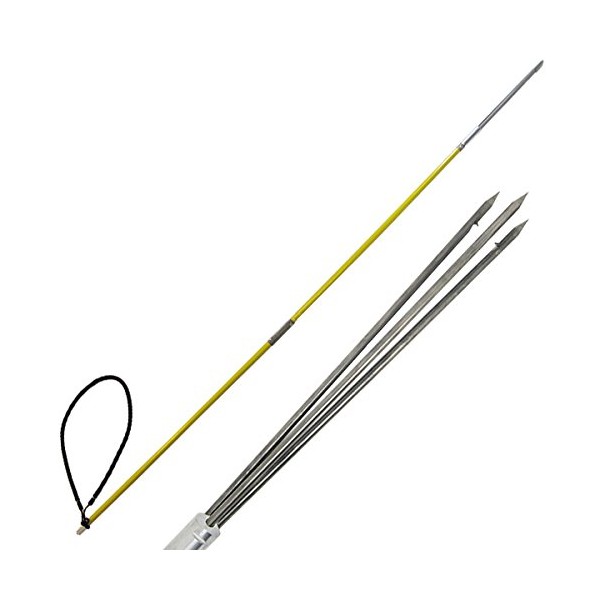 Scuba Choice 7' Travel Spearfishing Two-Piece Fiber Glass Pole Spear 3 Prong Barb Paralyzer Tip