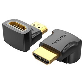 VENTION HDMI 90 Degree Male to Female Converter Adapter L-90 Degree 4K/60Hz 3D Slim Connector Right Angle HDMI Extension Adapter for Narrow Locations (2 HDMI Adapter/AIOB0-2)