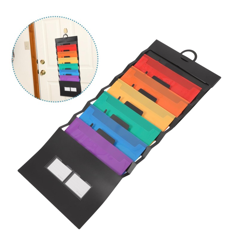 Operitacx Hanging File Organizer Pockets Plastic Folder Expanding Report Organiser