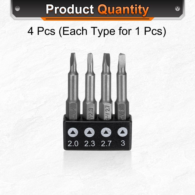 sourcing map 4pcs Triangle Magnetic Screwdriver Insert Bits 2.0 2.3
