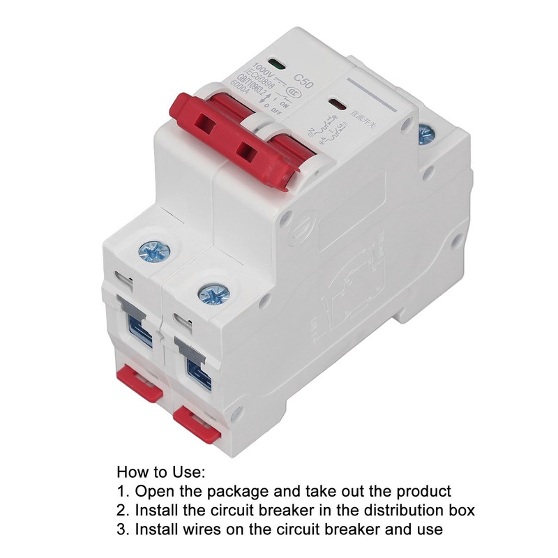 DC Miniature Circuit Breaker 2P Solar PV System 50A DIN