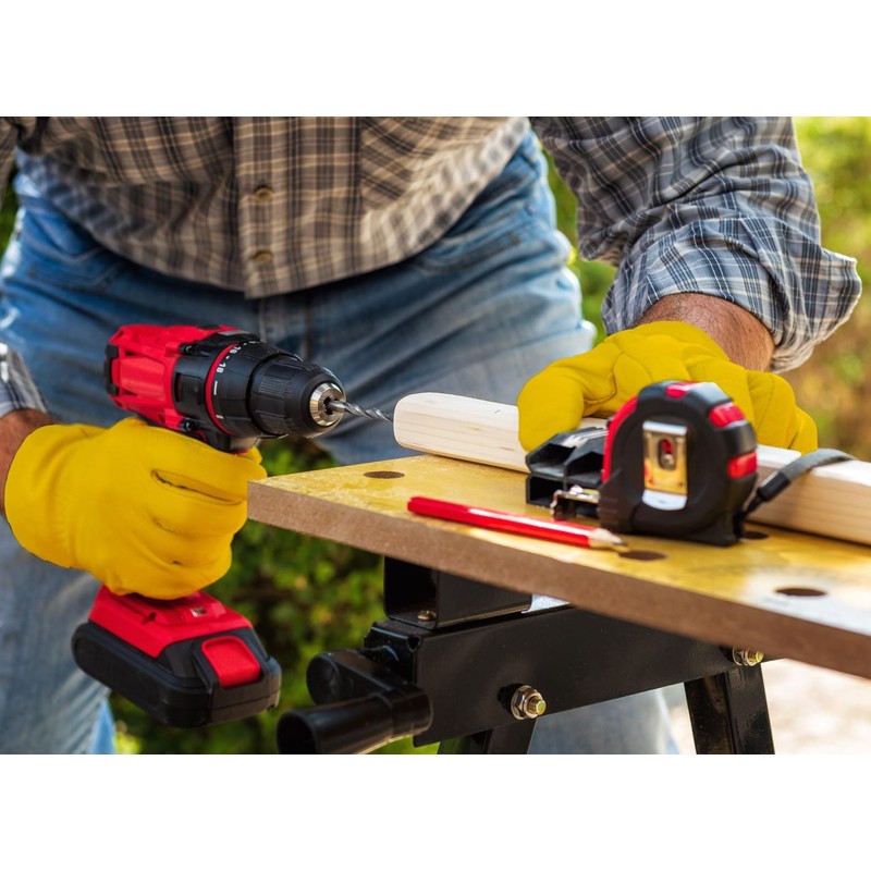 DULFINE Leather Work Gloves for Men & Women, Reinforced Durable