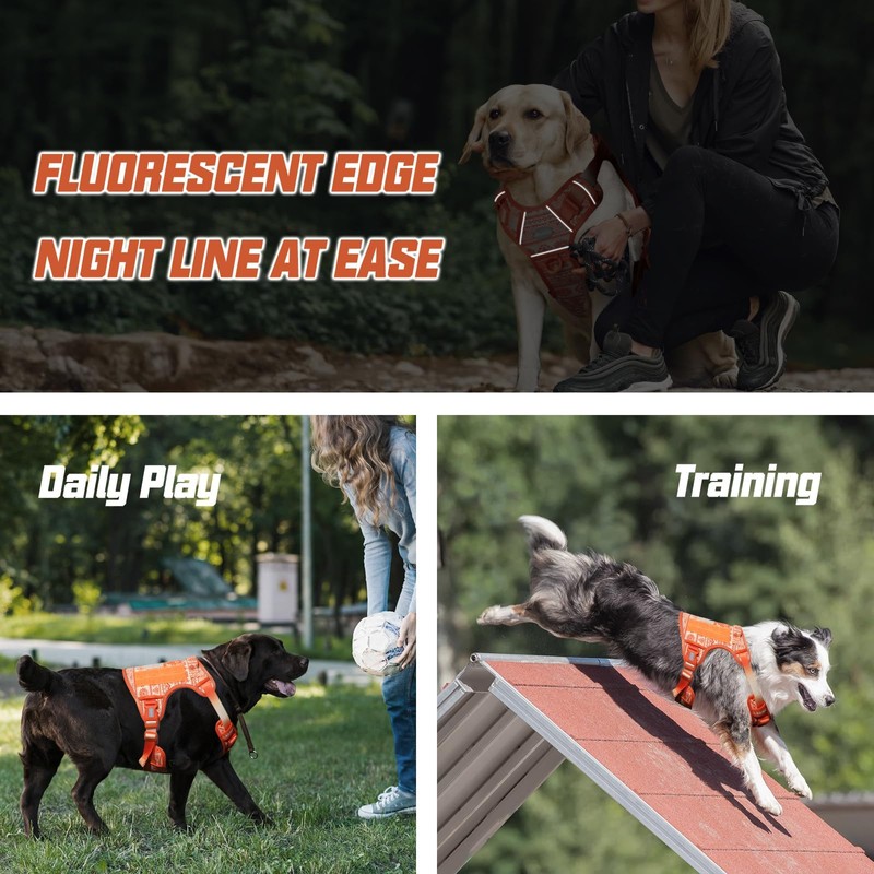 AUROTH Tactical Dog Harness for Large Dogs No Pull Adjustable
