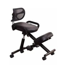 Musko 머스코 성인 바른 자세 의자 등받이 [발받침 포함 블랙 PU] MUSCO Adult Posture Chair Backrest [Includes Footrest Black PU]