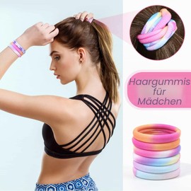 54 Pieces Hair Bobbles for Girls and Women, Nylon Hair Bands, Ponytail Holder, Soft Hair Ties, No Damage for Girls, Thick, Straight, Curly Hair