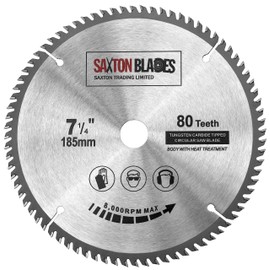 TCT18580T20B TCT Circular Saw Blade 185mm x 80T x 20mm Bore (16mm ring) fits Evolution Bosch Makita etc