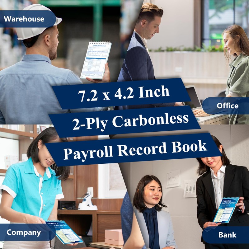 3 PCS Payroll Record Book Payroll Ledger Logbook Weekly Employee