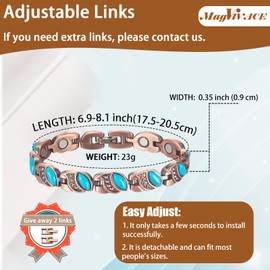 MagVIVACE Pure Copper Bracelet for Women, Magnetic Jewelry with 3500 Gauss Magnet(COB-0175)