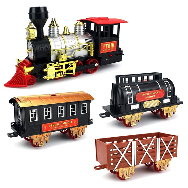 20-Piece Jumbo Christmas Train Set with Realistic Lights, Sounds &