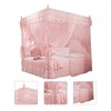 Luxury Princess 3 Side Openings Post Bed Curtain Canopy Netting