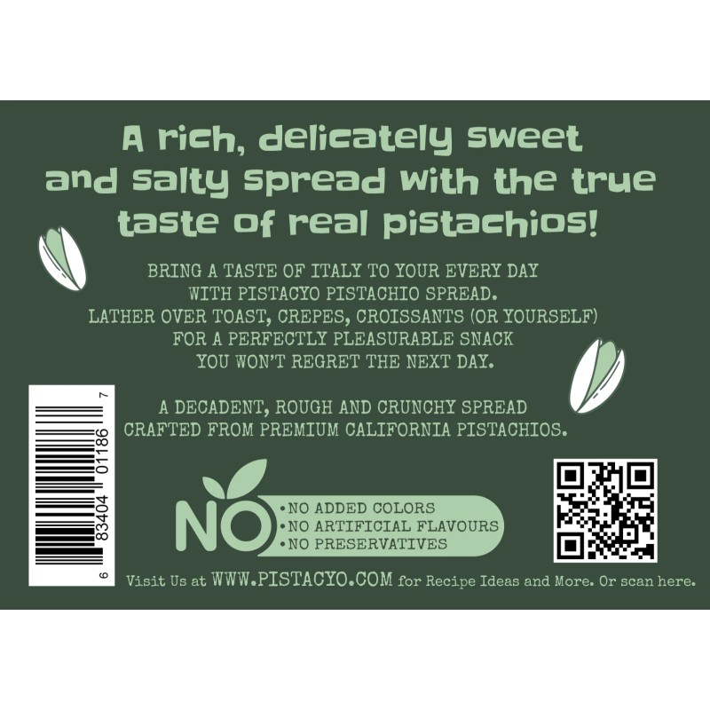 PistacYO Rough & Crunchy Pistachio Spread