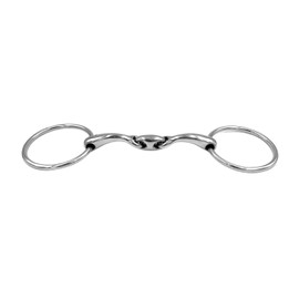 Equine Smile ES0122 ErgoBit Water Snaffle Double Broken Anatomically Shaped Mouth Friendly Stainless Steel Ring Diameter 65 mm / 14 mm (11.5 cm)
