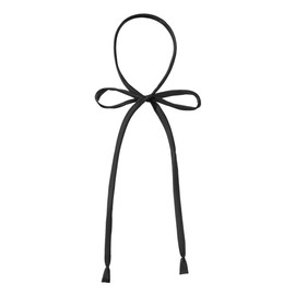 [Allegra K] Women's Solid Color Self Tie Neck Tie Adjustable Bow Tie Bow Tie, Black