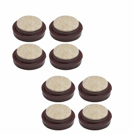 SUL Castor Caster Cup With Felt Pad Non Slip Floor Protector Glide For Chair Leg, Sofa Protect Wood Laminate Floor Tile Lino Floor From Scratch 50mm -8pk – Brown