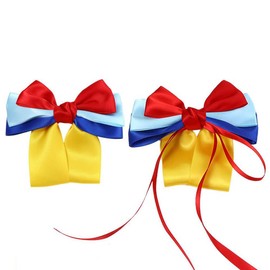 zaoalife 2PCS Hair Ribbon, Hair Clips Barrettes, Bow Hair Clips, Hair bows Clips Bowknot with Long Tail, Princess Hair Bows Claw Clip, Princess Satin Ribbon