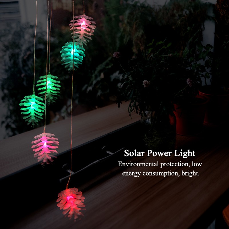 Pine Cones Style Solar Power Sensor LED Light Outdoor Colorful