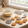 6 Pack Bunuelos Molds with Handles, Rosette Timbale Iron Set,
