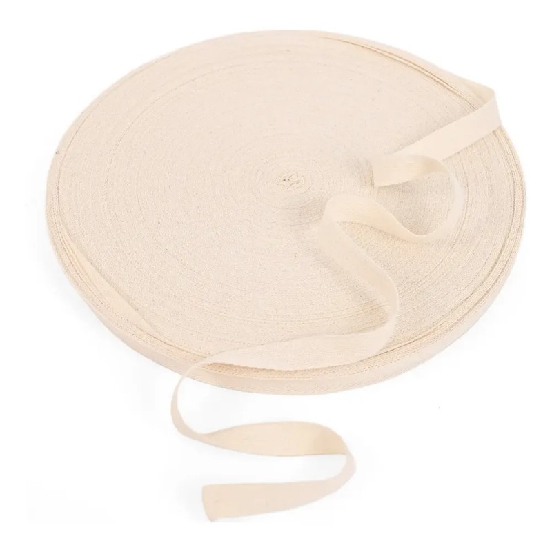 Cinta Palmita Algodón 20mm Crudo Rollo 100m Inzaboton Indumentaria