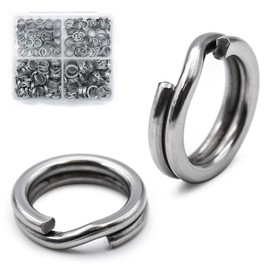 9KM DWLIFE Fishing Split Rings - 50Pcs Stainless Steel Double Ring Clips Snaps for Fishing Hooks Lures Connector Size 8