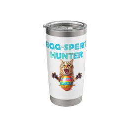 Unique Cat Lover Saying Egg spert Hunter Funny Easter Stainless Steel Insulated Tumbler
