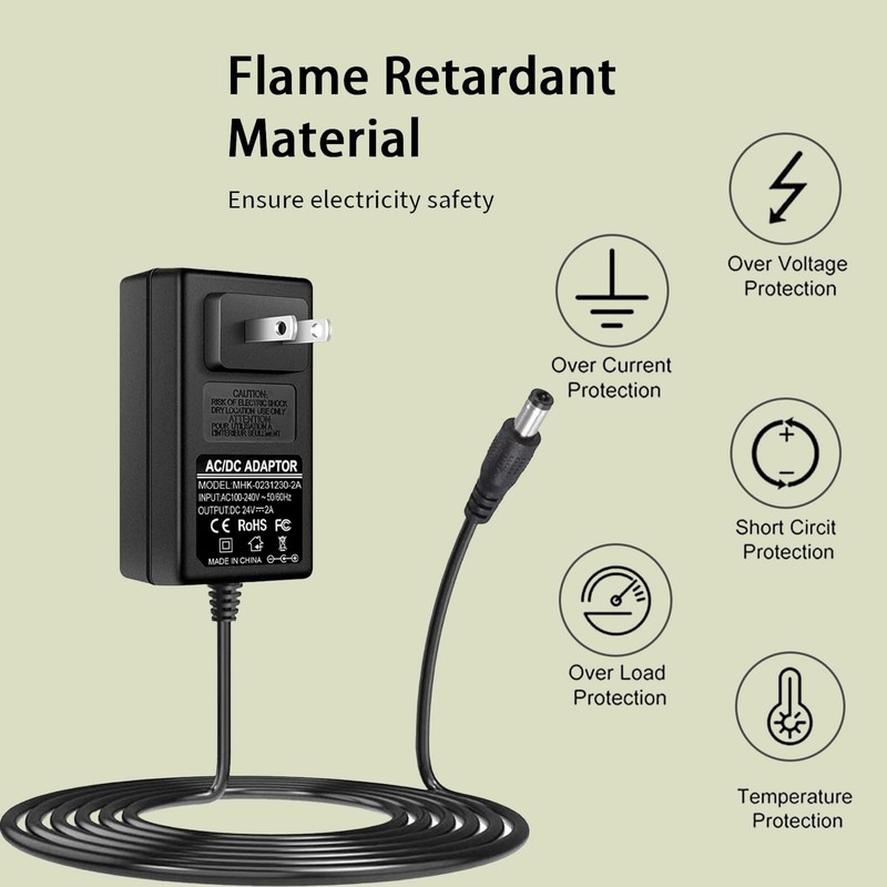 100V-240V to 24V 2A AC/DC Switching Power Supply Adapter with