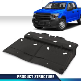 PIT66 Engine Splash Shield Compatible with Ford F150 2015-2020 with Gasoline Engine/Not Fit Raptor Model/Not Fit 3.0L Diesel Under Engine Splash Guard Cover Black ML3Z-7222-D