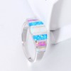 CiNily Women's Opal Rings, Create White Blue Pink Fire Opal