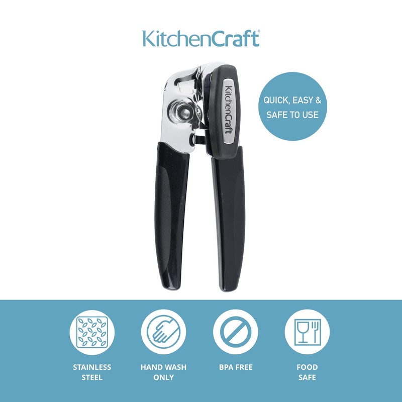 KitchenCraft Can Opener, Stainless Steel, 16.5cm (6.5"), Carded